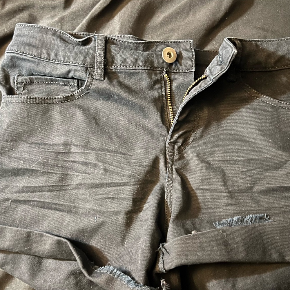 Black Jean shorts
